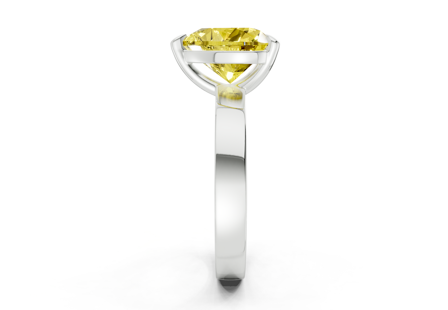 Aspen Yellow Diamond Solitaire Heart Cut 3mm Engagement Ring