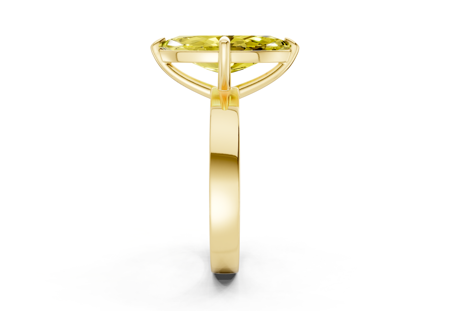 Aspen Yellow Diamond Solitaire Marquise Cut 3mm Engagement Ring