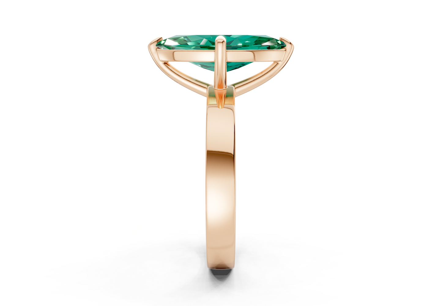 Aspen Emerald Gemstone Solitaire Marquise Cut 3mm Engagement Ring