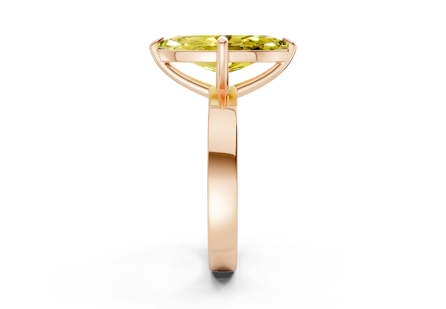 Aspen Yellow Diamond Solitaire Marquise Cut 3mm Engagement Ring