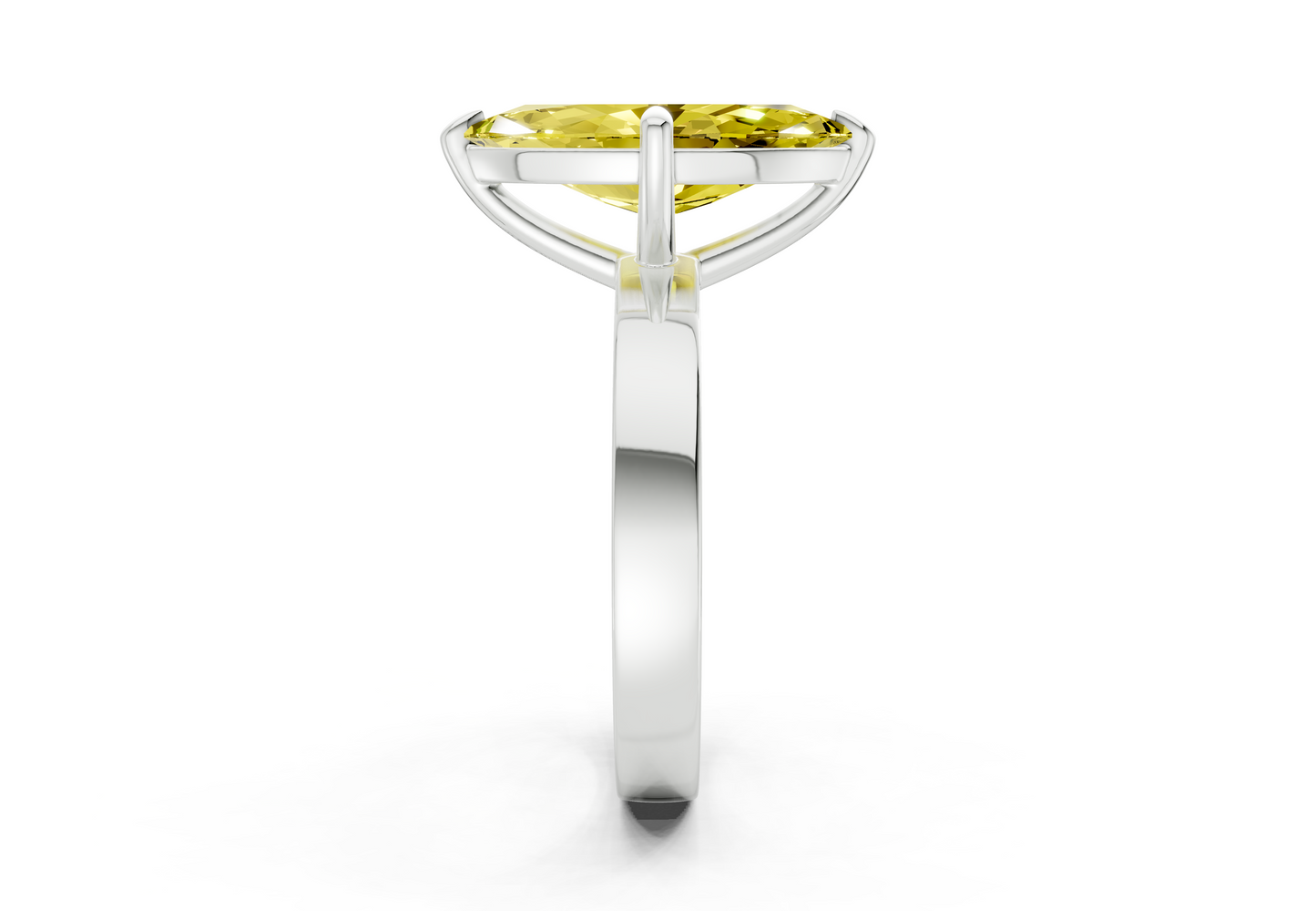 Aspen Yellow Diamond Solitaire Marquise Cut 3mm Engagement Ring