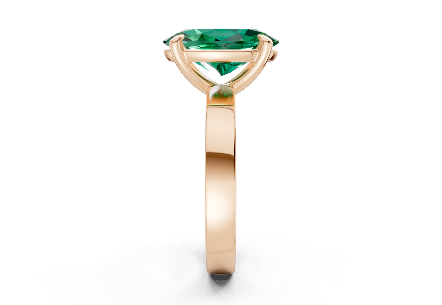 Aspen Emerald Gemstone Solitaire Oval Cut 3mm Engagement Ring