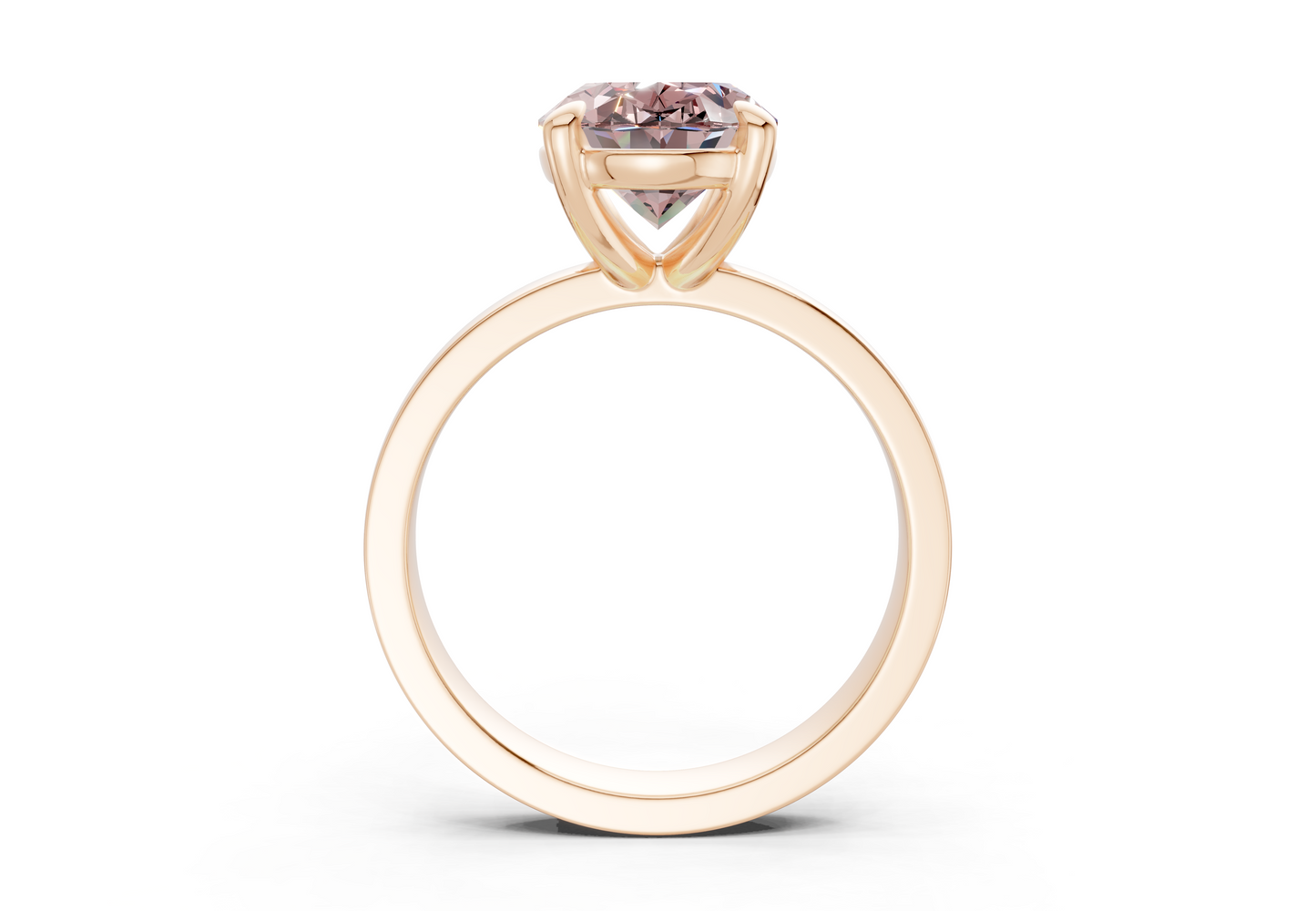 Aspen Pink Diamond Solitaire Oval Cut 3mm Engagement Ring