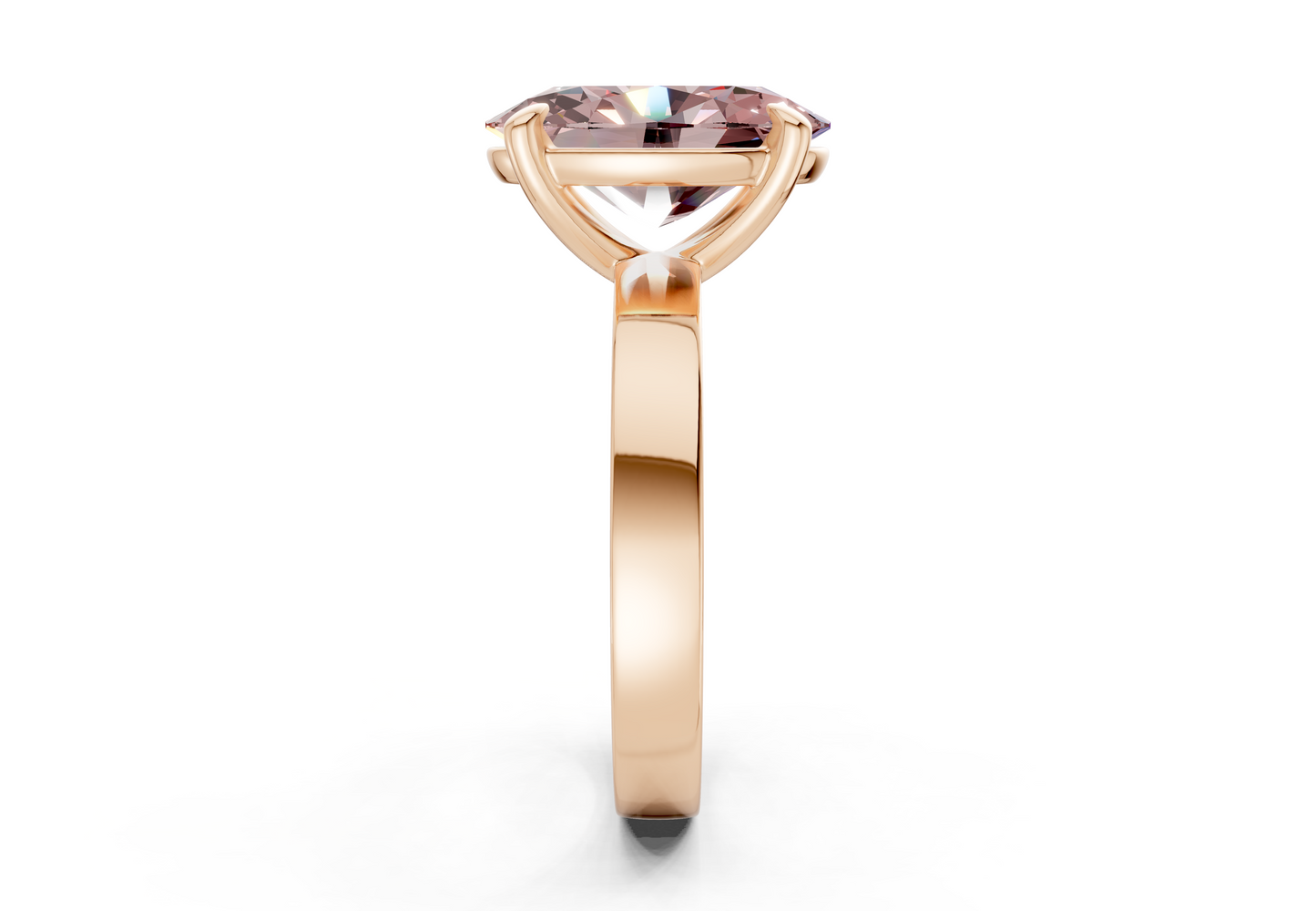 Aspen Pink Diamond Solitaire Oval Cut 3mm Engagement Ring