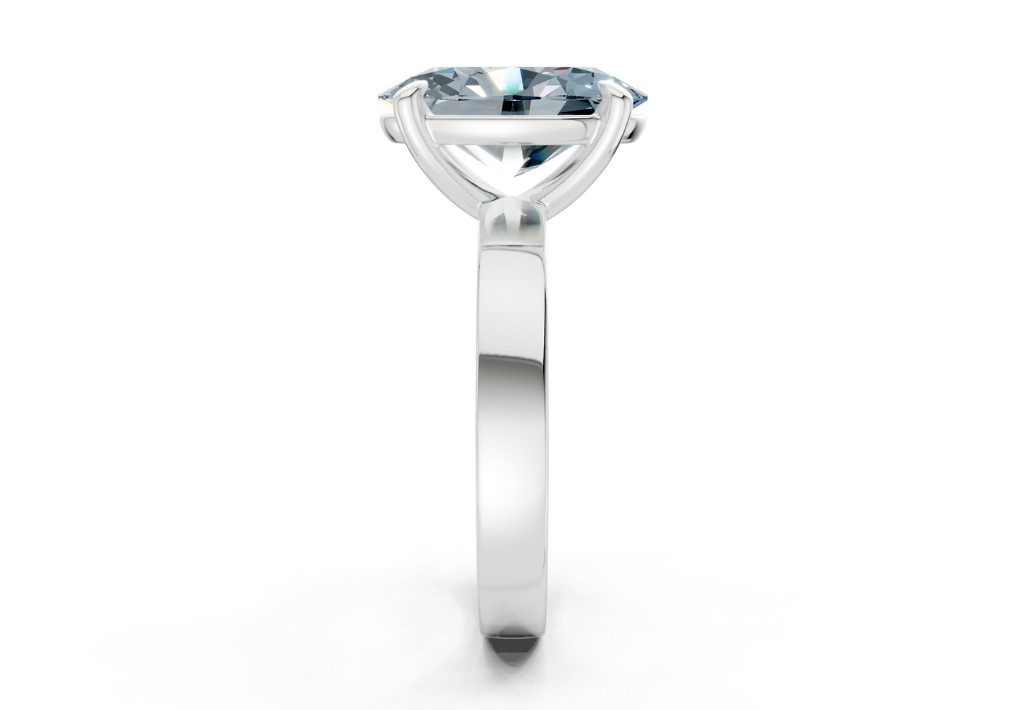 Aspen Blue Diamond Solitaire Oval Cut 3mm Engagement Ring