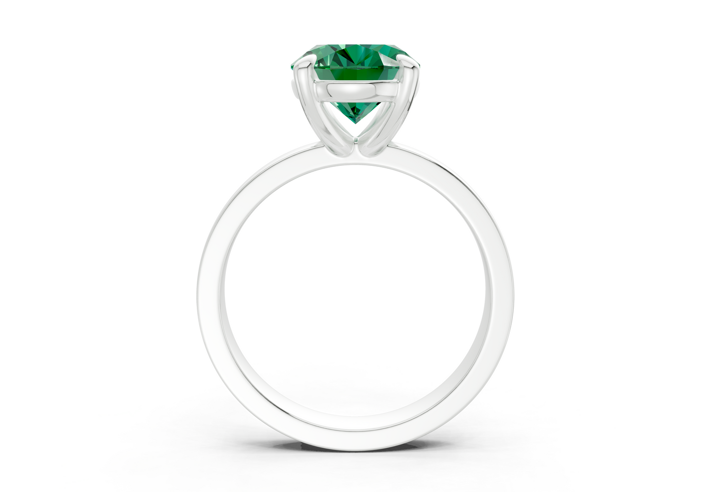 Aspen Emerald Gemstone Solitaire Oval Cut 3mm Engagement Ring