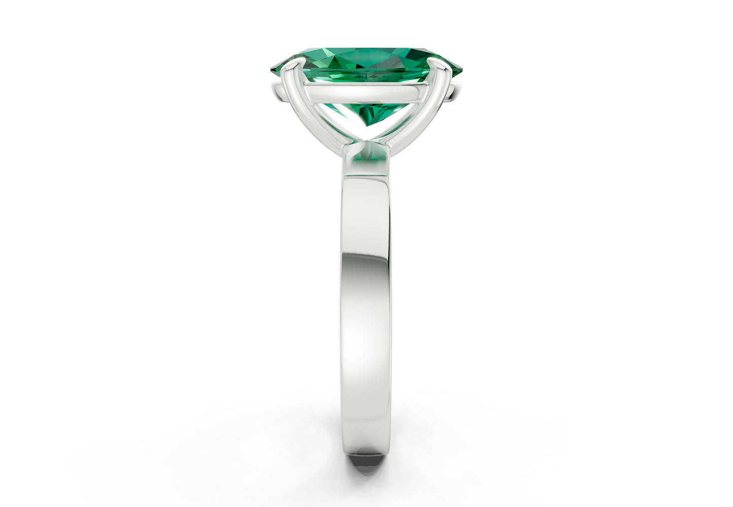 Aspen Emerald Gemstone Solitaire Oval Cut 3mm Engagement Ring