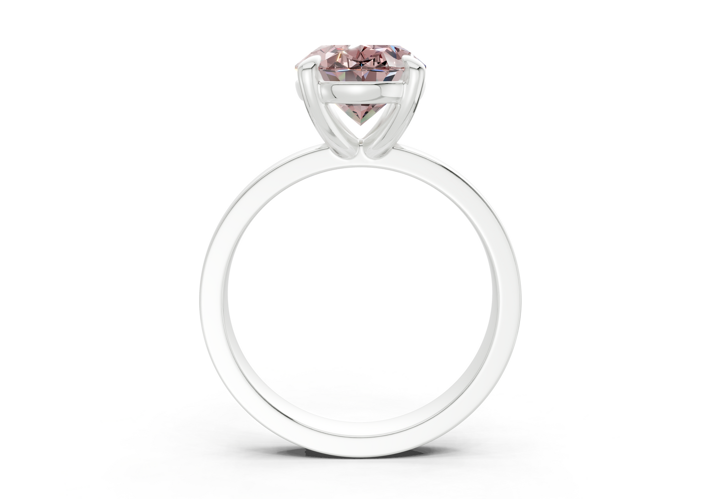 Aspen Pink Diamond Solitaire Oval Cut 3mm Engagement Ring