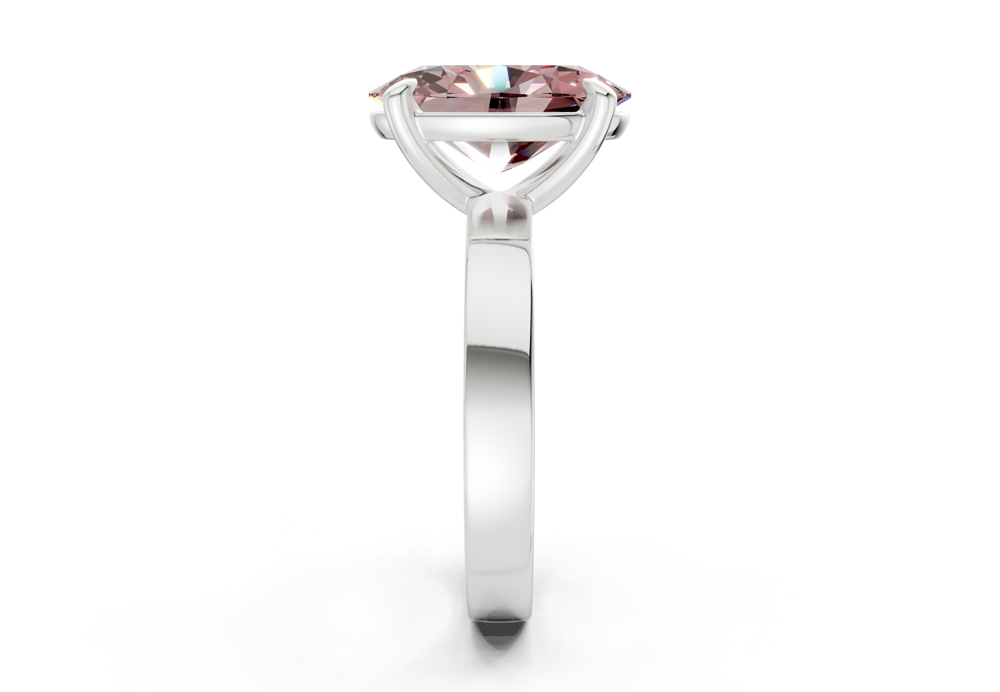 Aspen Pink Diamond Solitaire Oval Cut 3mm Engagement Ring