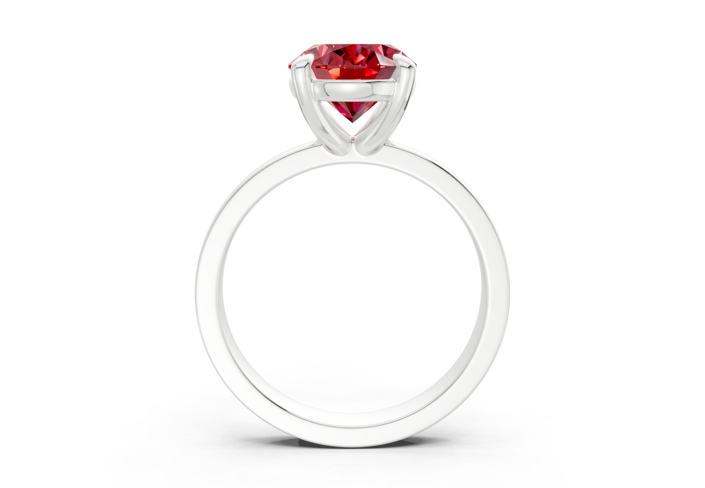 Aspen Ruby Gemstone Solitaire Oval Cut 3mm Engagement Ring