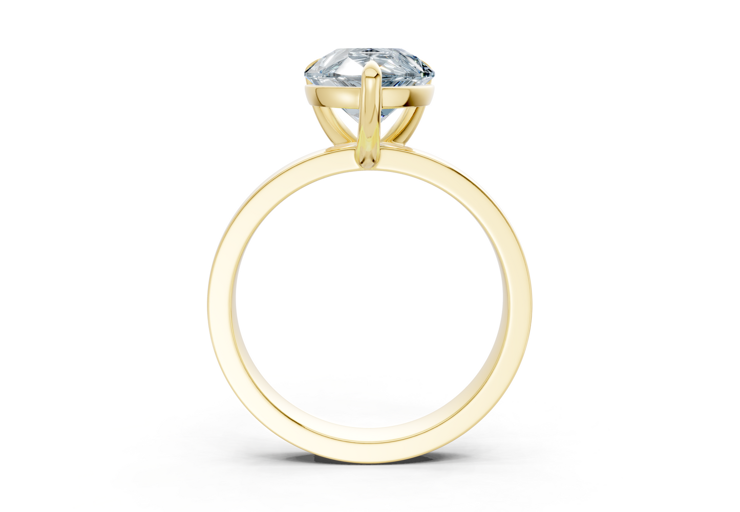 Aspen Blue Diamond Solitaire Pear Cut 3mm Engagement Ring