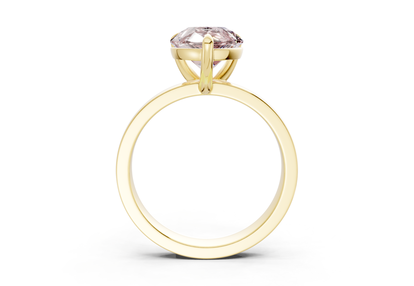 Aspen Pink Diamond Solitaire Pear Cut 3mm Engagement Ring