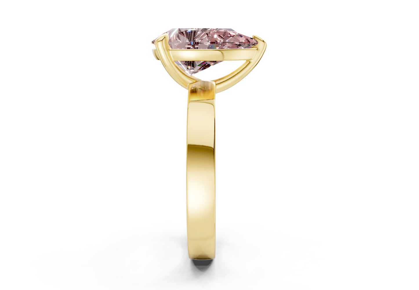 Aspen Pink Diamond Solitaire Pear Cut 3mm Engagement Ring