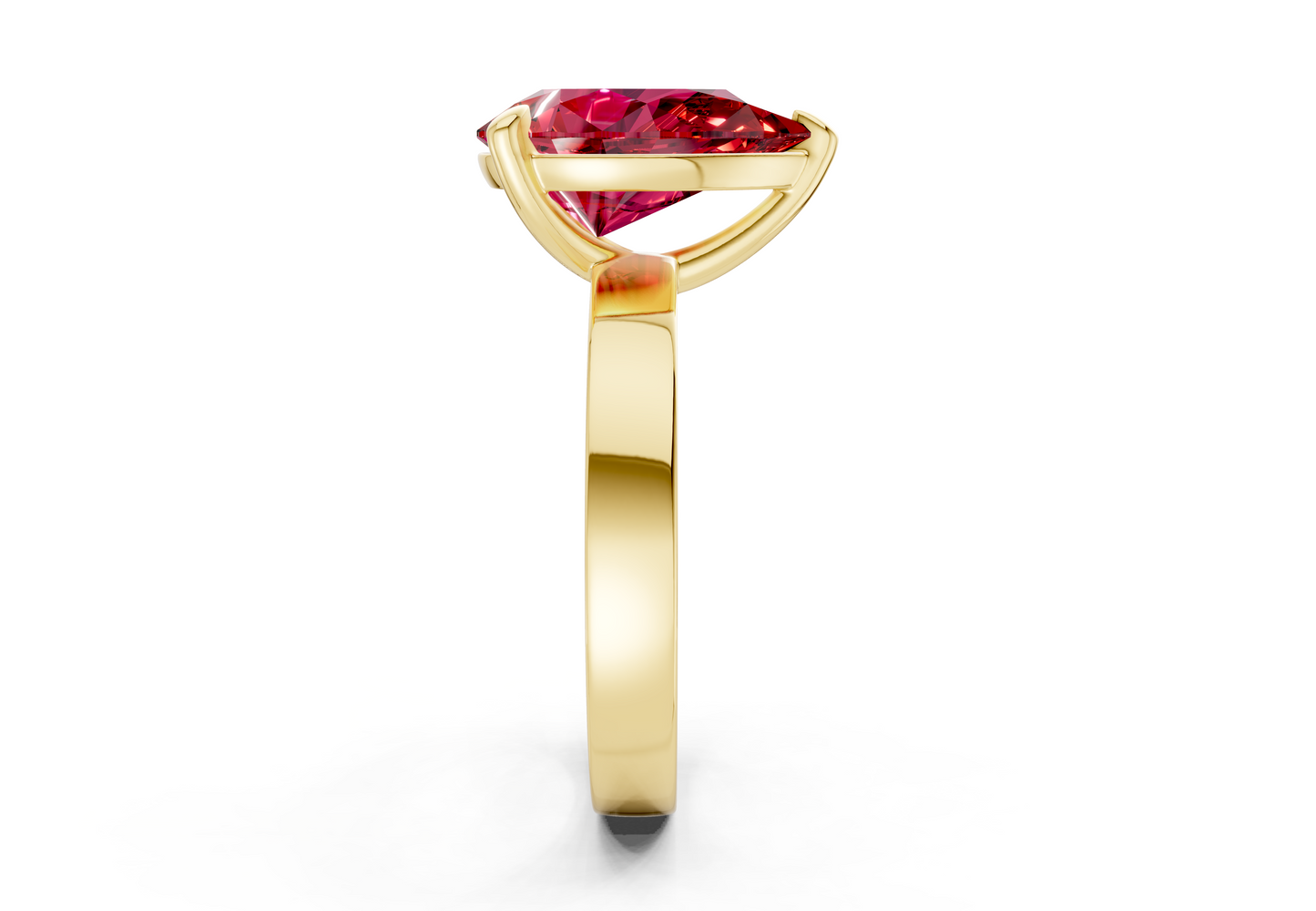 Aspen Ruby Gemstone Solitaire Pear Cut 3mm Engagement Ring