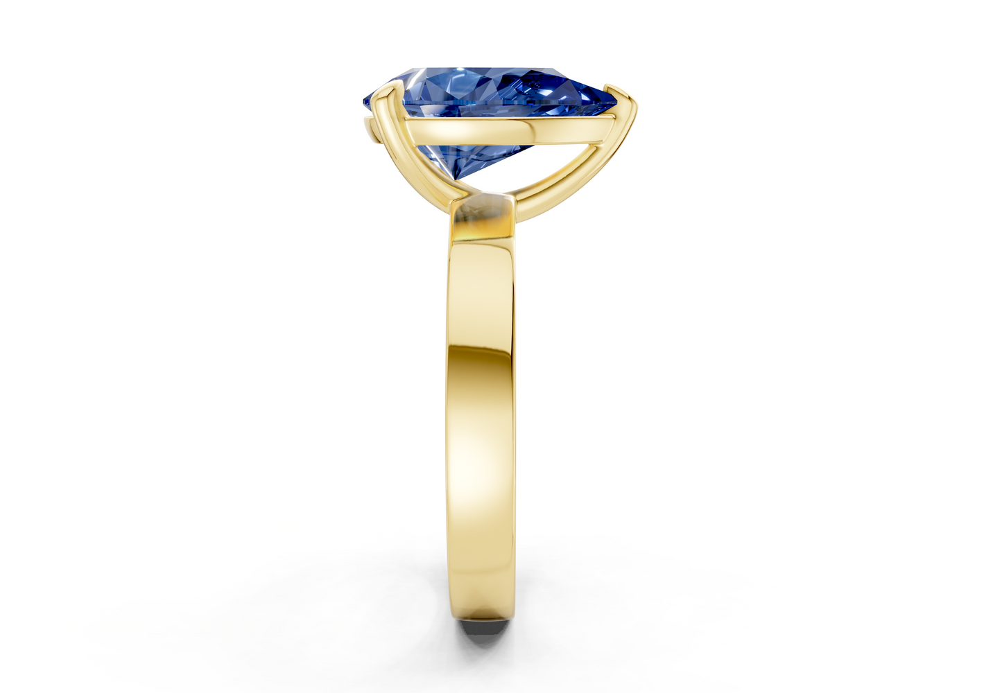Aspen Sapphire Gemstone Solitaire Pear Cut 3mm Engagement Ring
