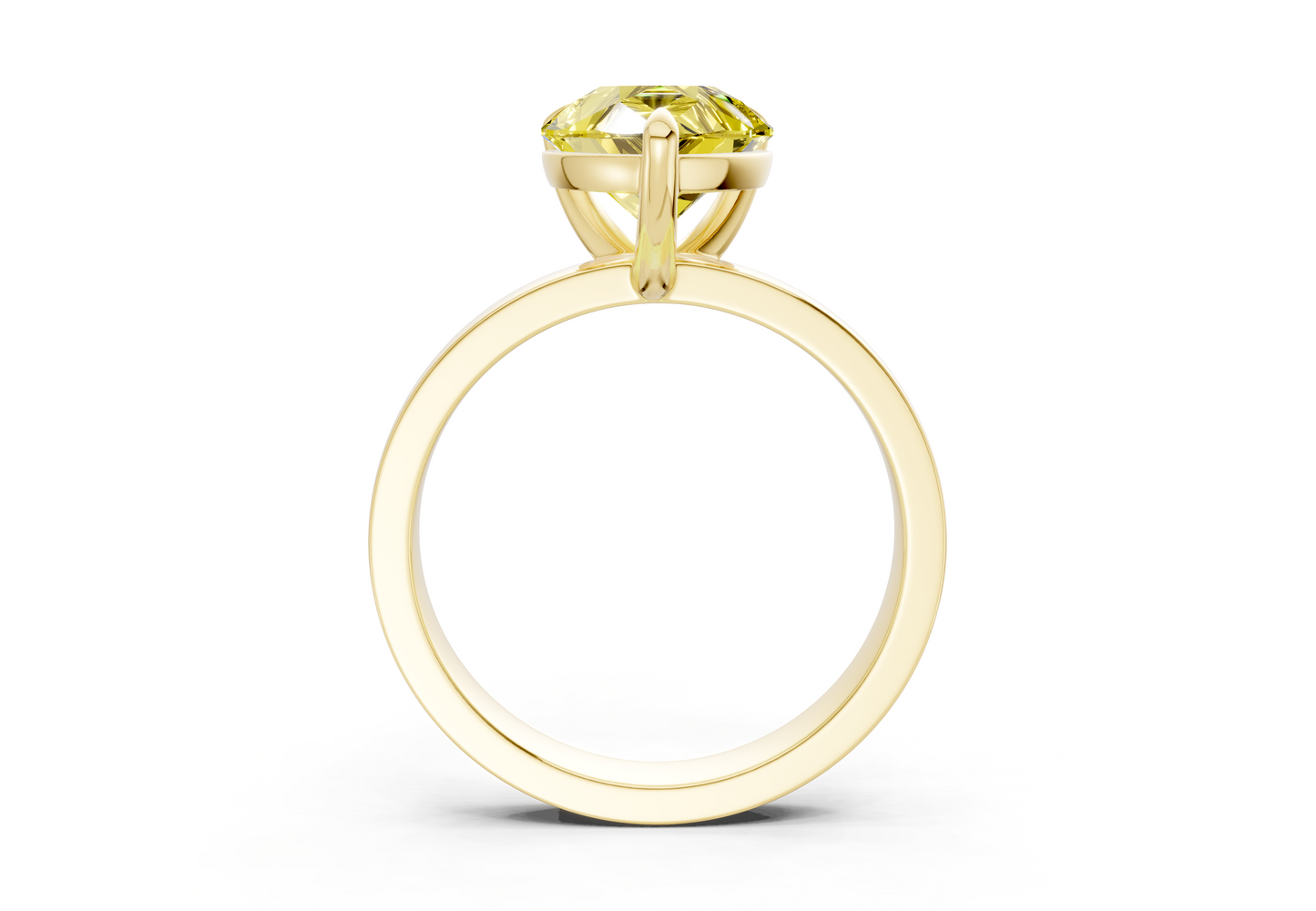 Aspen Yellow Diamond Solitaire Pear Cut 3mm Engagement Ring