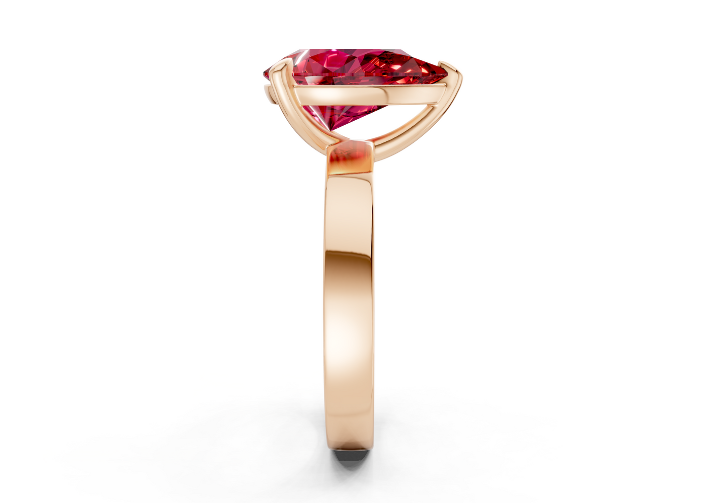 Aspen Ruby Gemstone Solitaire Pear Cut 3mm Engagement Ring
