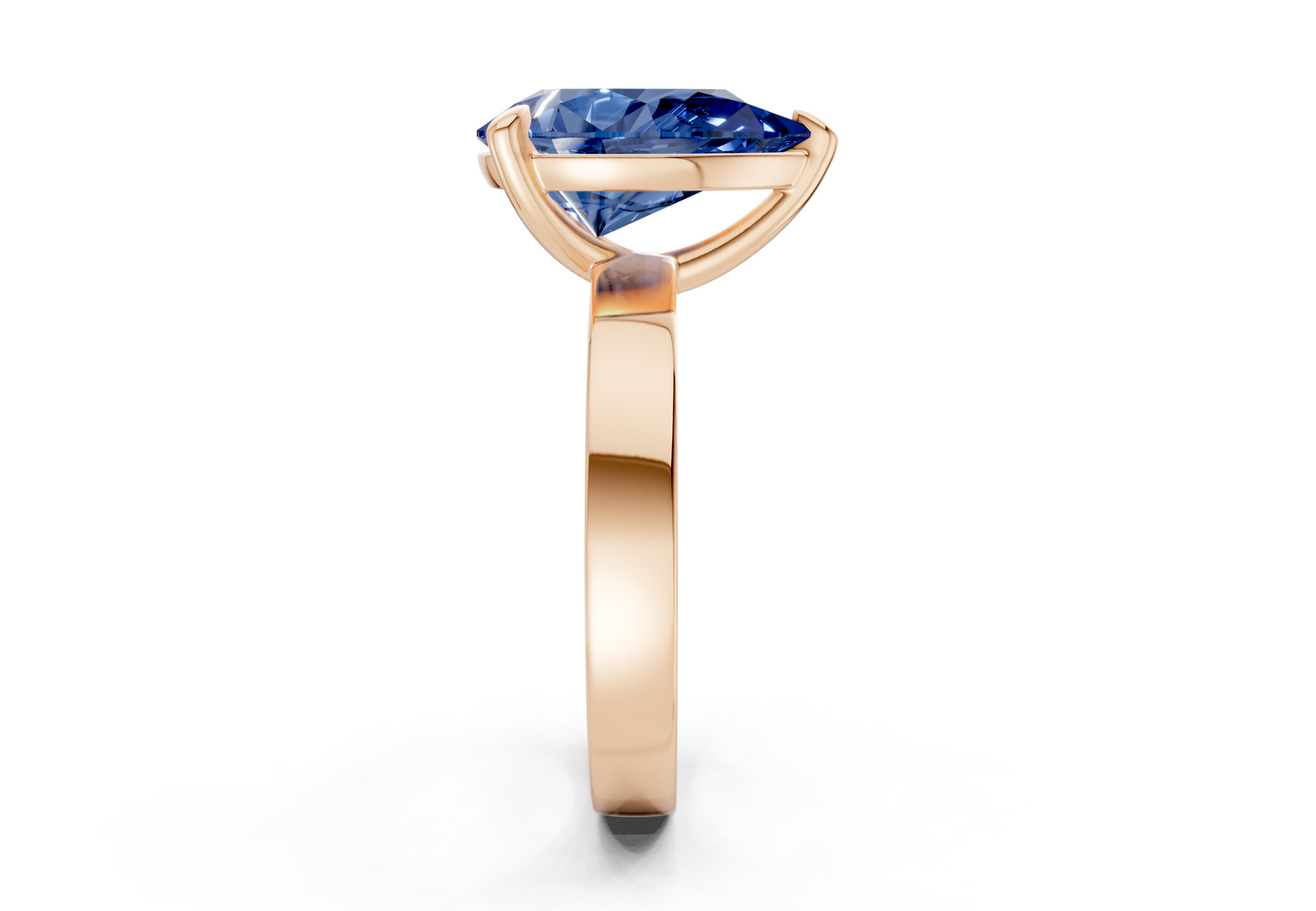 Aspen Sapphire Gemstone Solitaire Pear Cut 3mm Engagement Ring