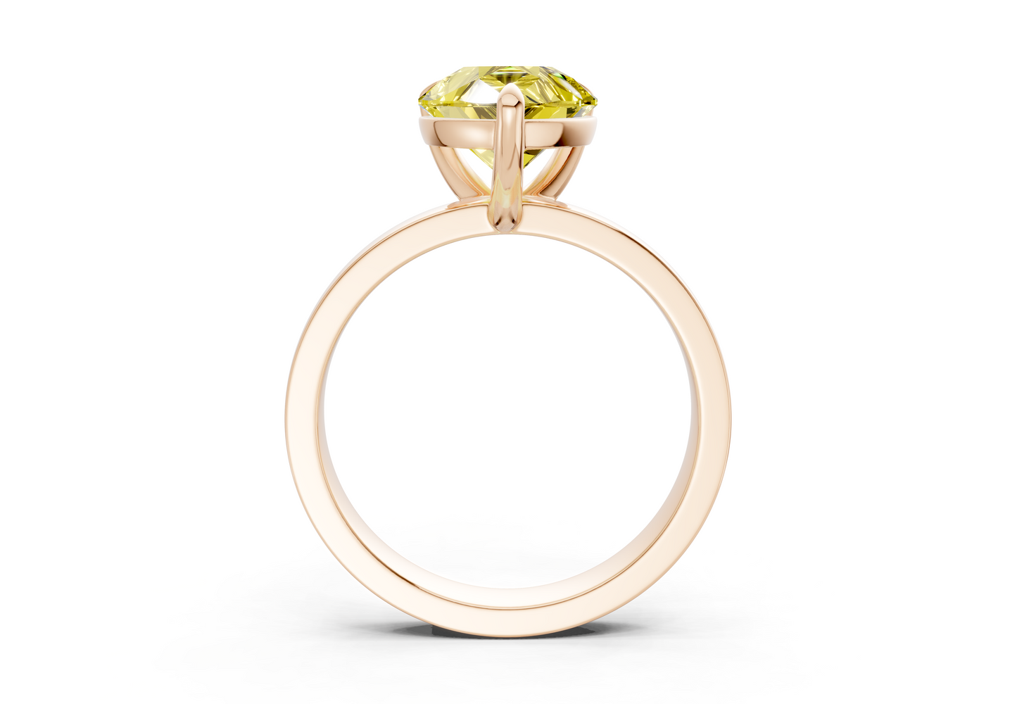 Aspen Yellow Diamond Solitaire Pear Cut 3mm Engagement Ring