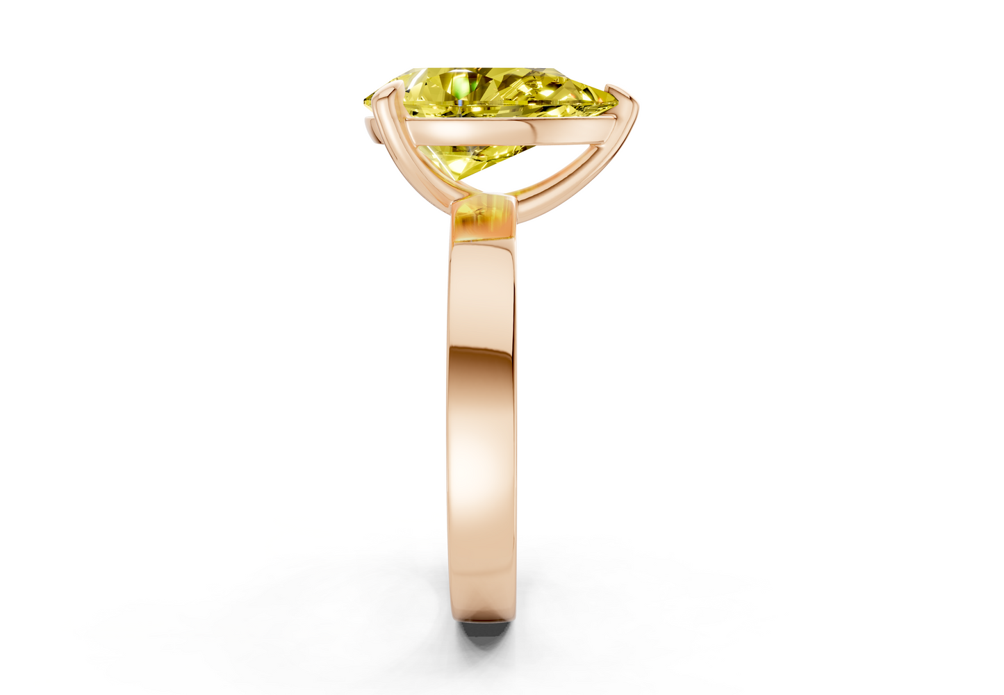 Aspen Yellow Diamond Solitaire Pear Cut 3mm Engagement Ring