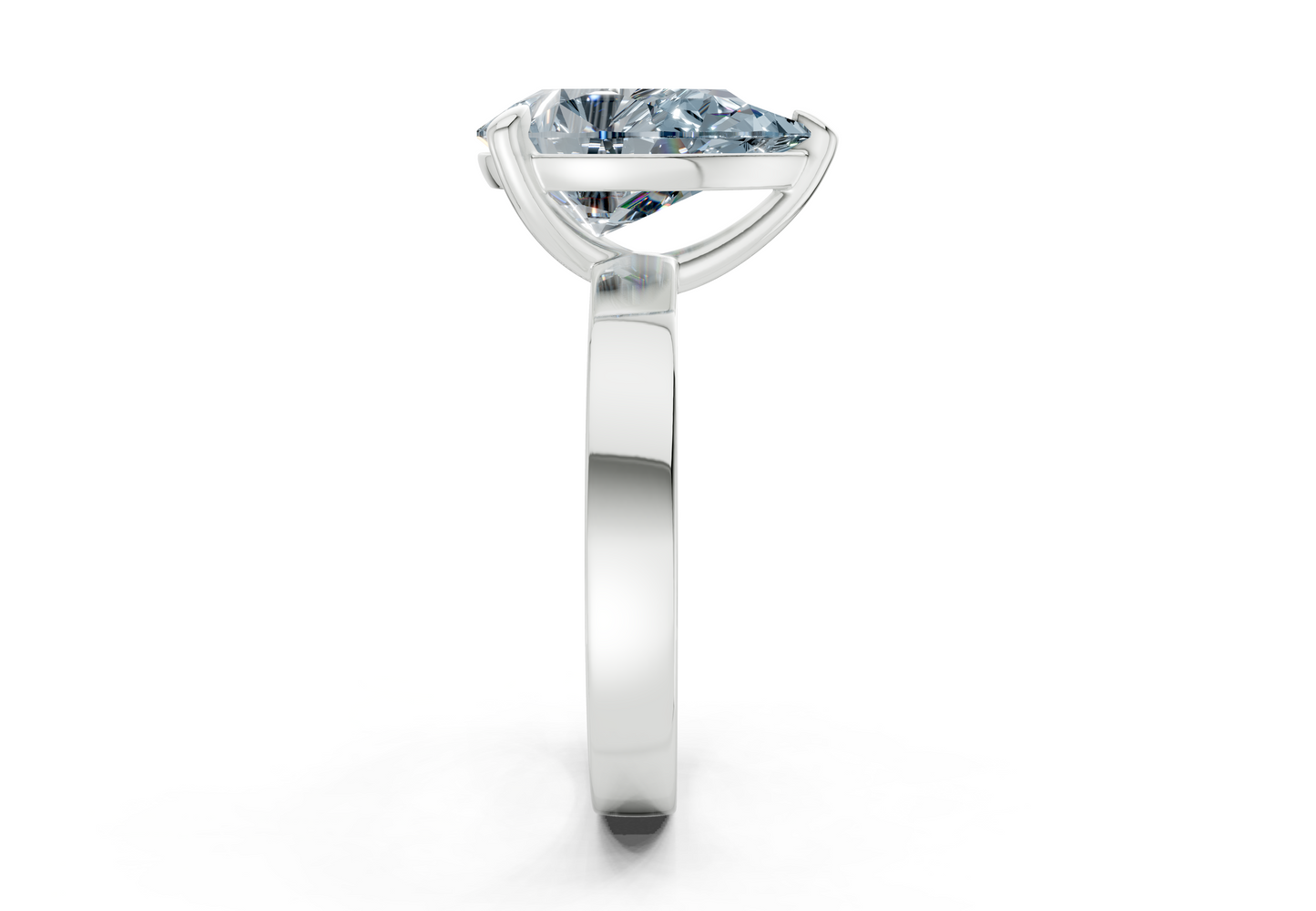 Aspen Blue Diamond Solitaire Pear Cut 3mm Engagement Ring