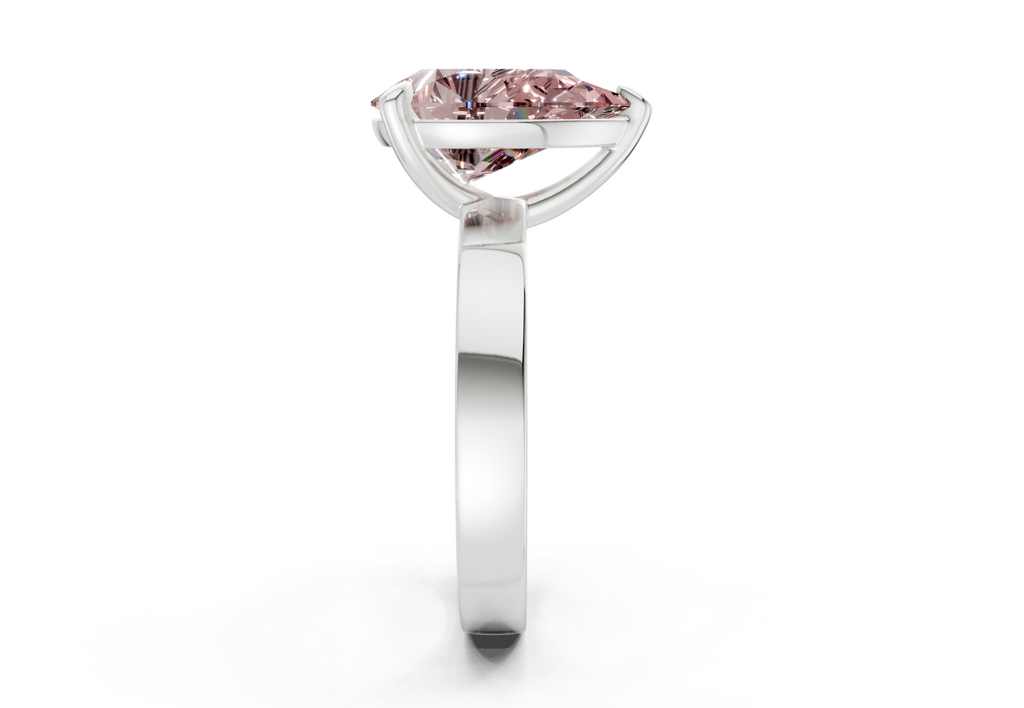 Aspen Pink Diamond Solitaire Pear Cut 3mm Engagement Ring