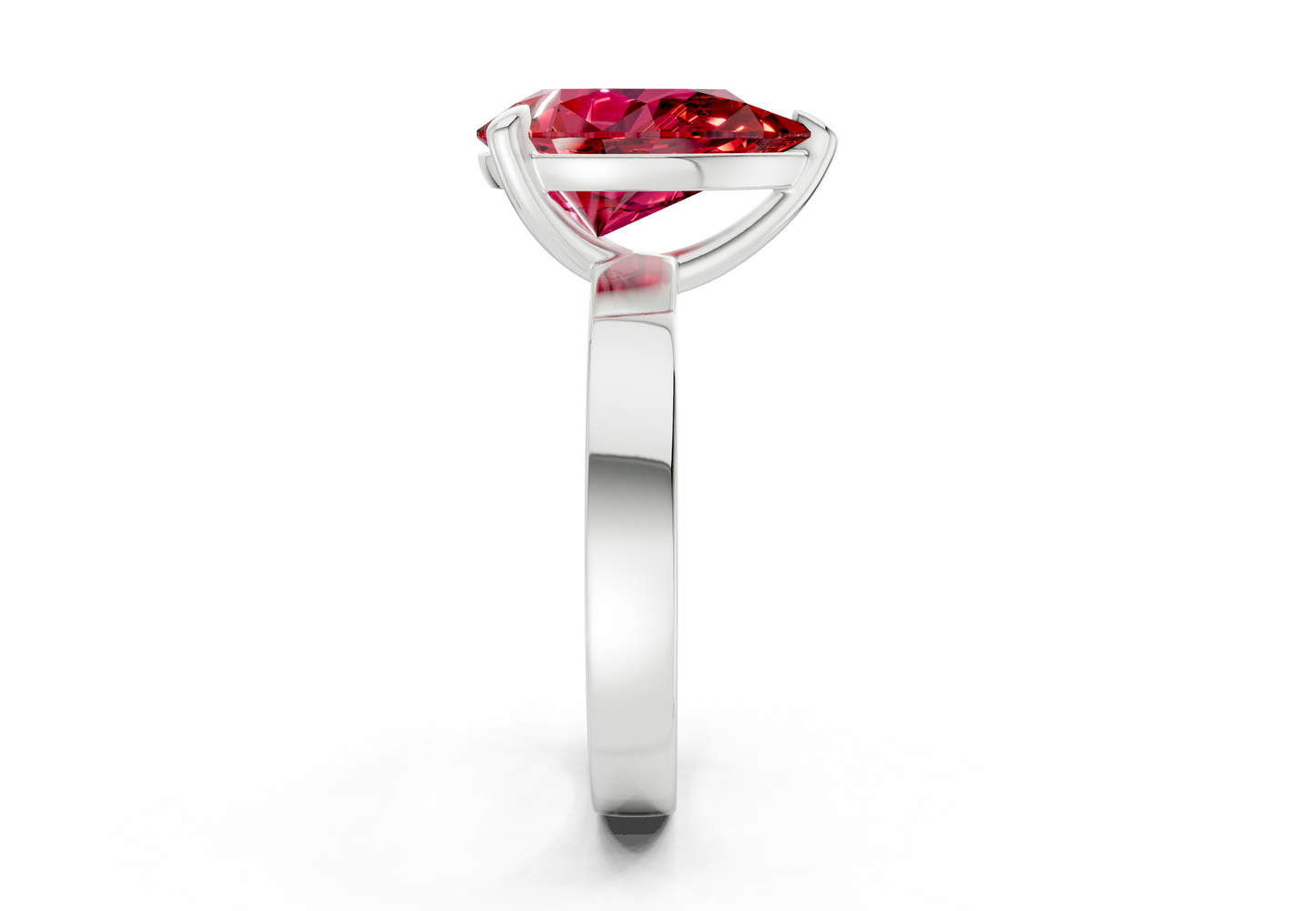 Aspen Ruby Gemstone Solitaire Pear Cut 3mm Engagement Ring