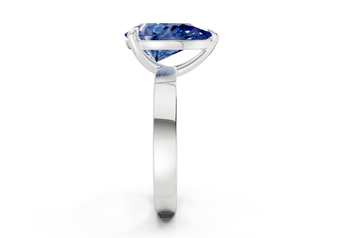 Aspen Sapphire Gemstone Solitaire Pear Cut 3mm Engagement Ring