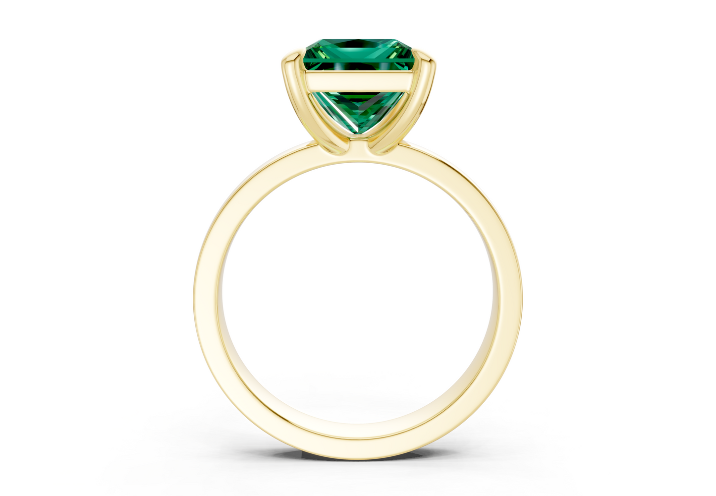 Aspen Emerald Gemstone Solitaire Princess Cut 3mm Engagement Ring