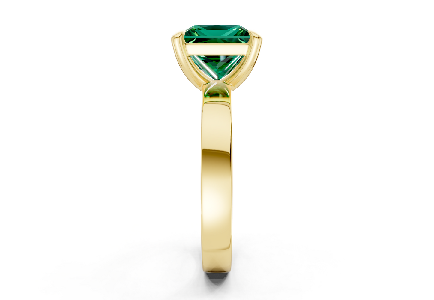 Aspen Emerald Gemstone Solitaire Princess Cut 3mm Engagement Ring