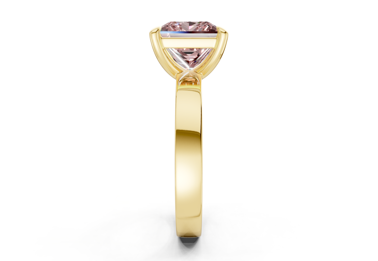 Aspen Pink Diamond Solitaire Princess Cut 3mm Engagement Ring
