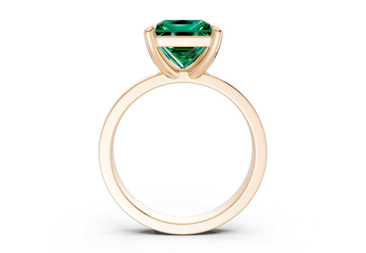 Aspen Emerald Gemstone Solitaire Princess Cut 3mm Engagement Ring