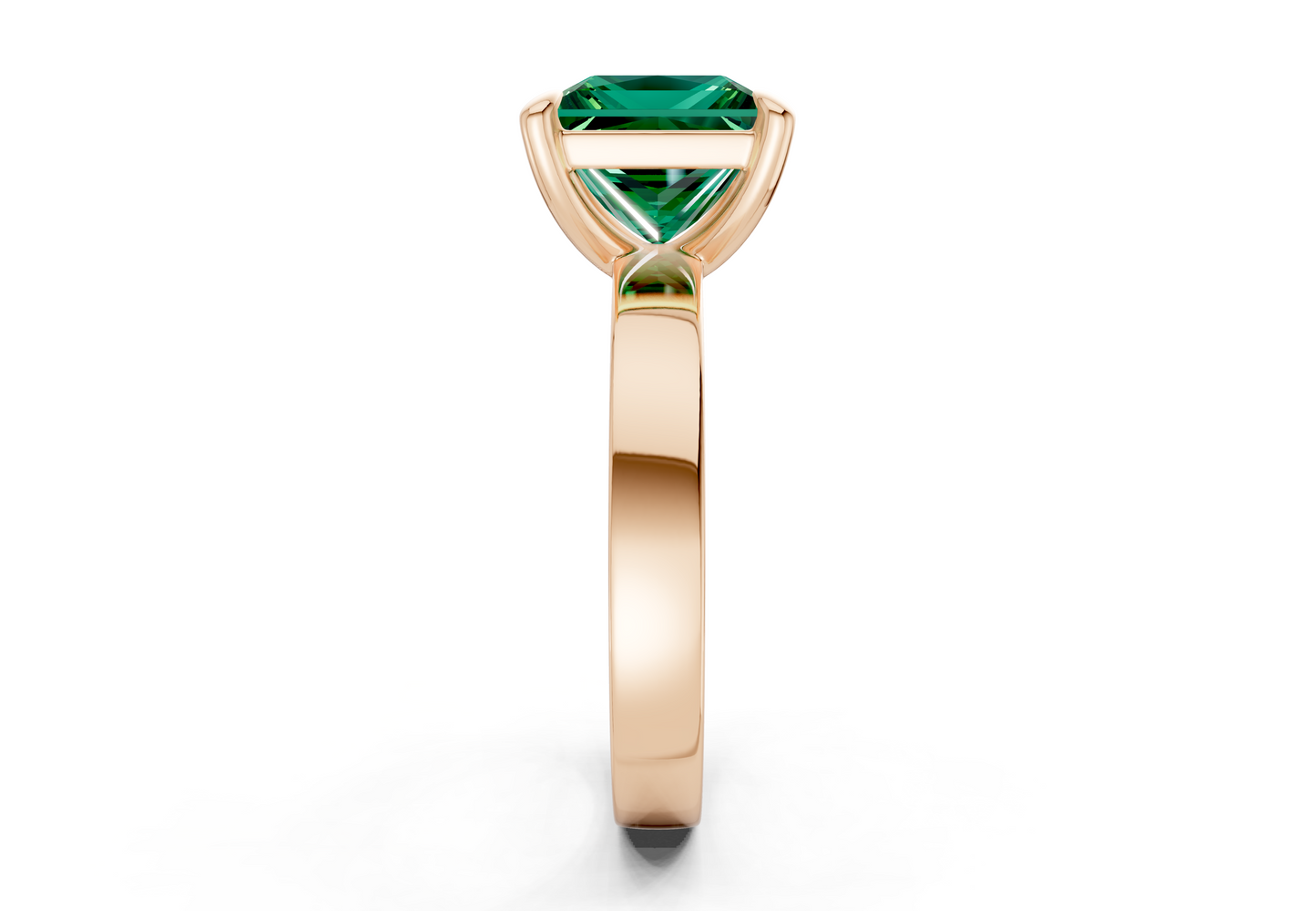 Aspen Emerald Gemstone Solitaire Princess Cut 3mm Engagement Ring