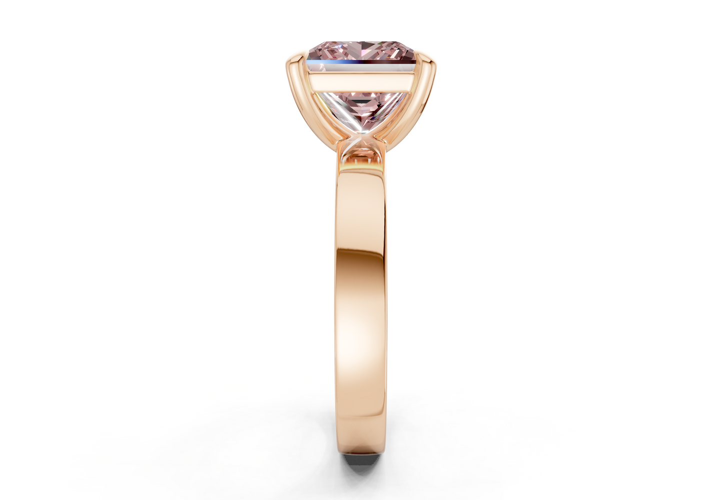 Aspen Pink Diamond Solitaire Princess Cut 3mm Engagement Ring