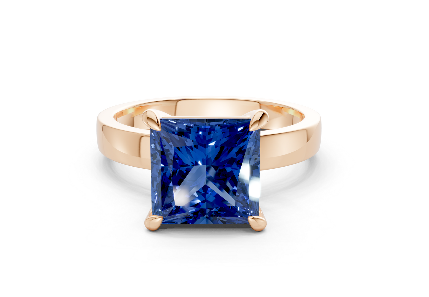 Aspen Sapphire Gemstone Solitaire Princess Cut 3mm Engagement Ring