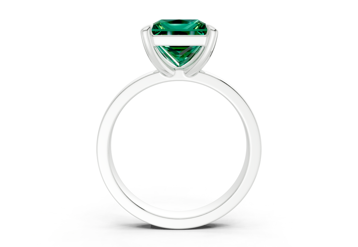 Aspen Emerald Gemstone Solitaire Princess Cut 3mm Engagement Ring