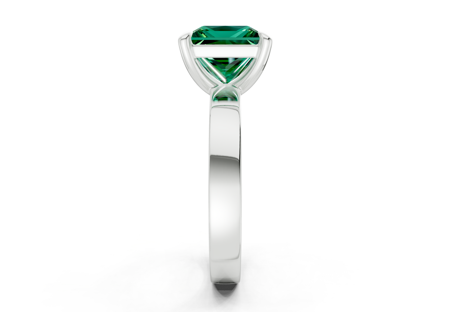 Aspen Emerald Gemstone Solitaire Princess Cut 3mm Engagement Ring