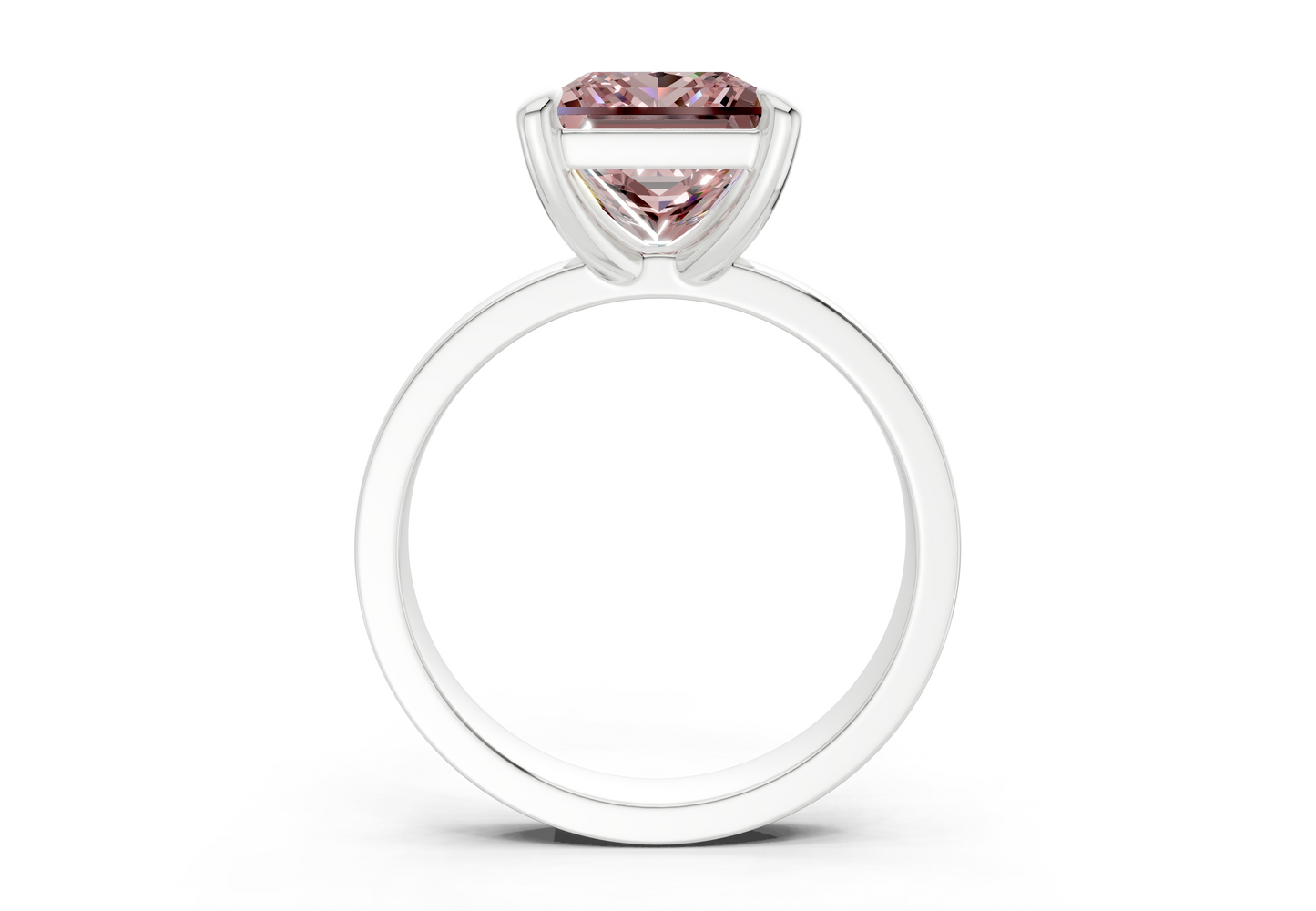 Aspen Pink Diamond Solitaire Princess Cut 3mm Engagement Ring