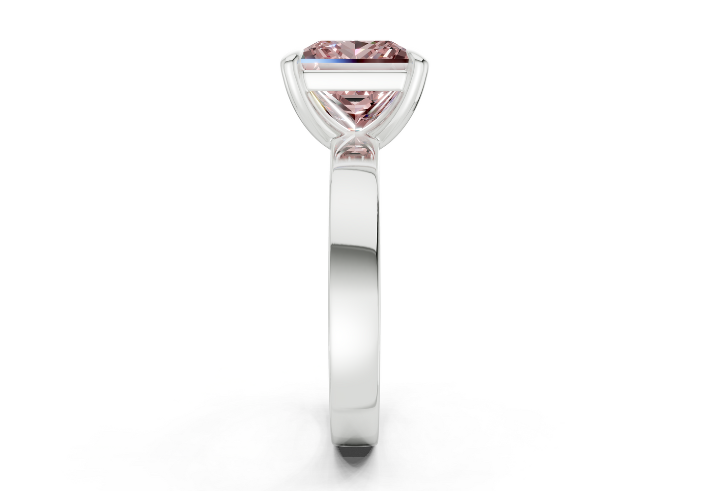 Aspen Pink Diamond Solitaire Princess Cut 3mm Engagement Ring