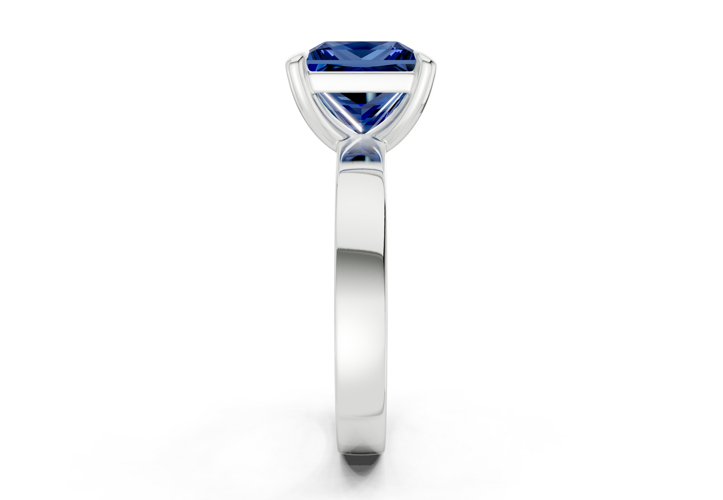 Aspen Sapphire Gemstone Solitaire Princess Cut 3mm Engagement Ring