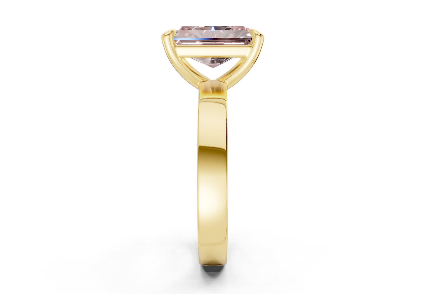 Aspen Pink Diamond Solitaire Radiant Cut 3mm Engagement Ring