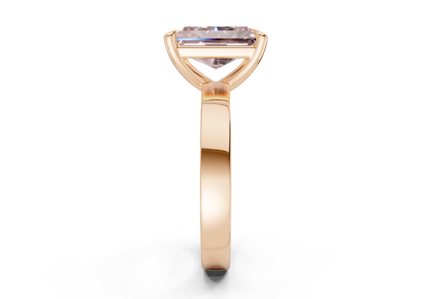 Aspen Pink Diamond Solitaire Radiant Cut 3mm Engagement Ring