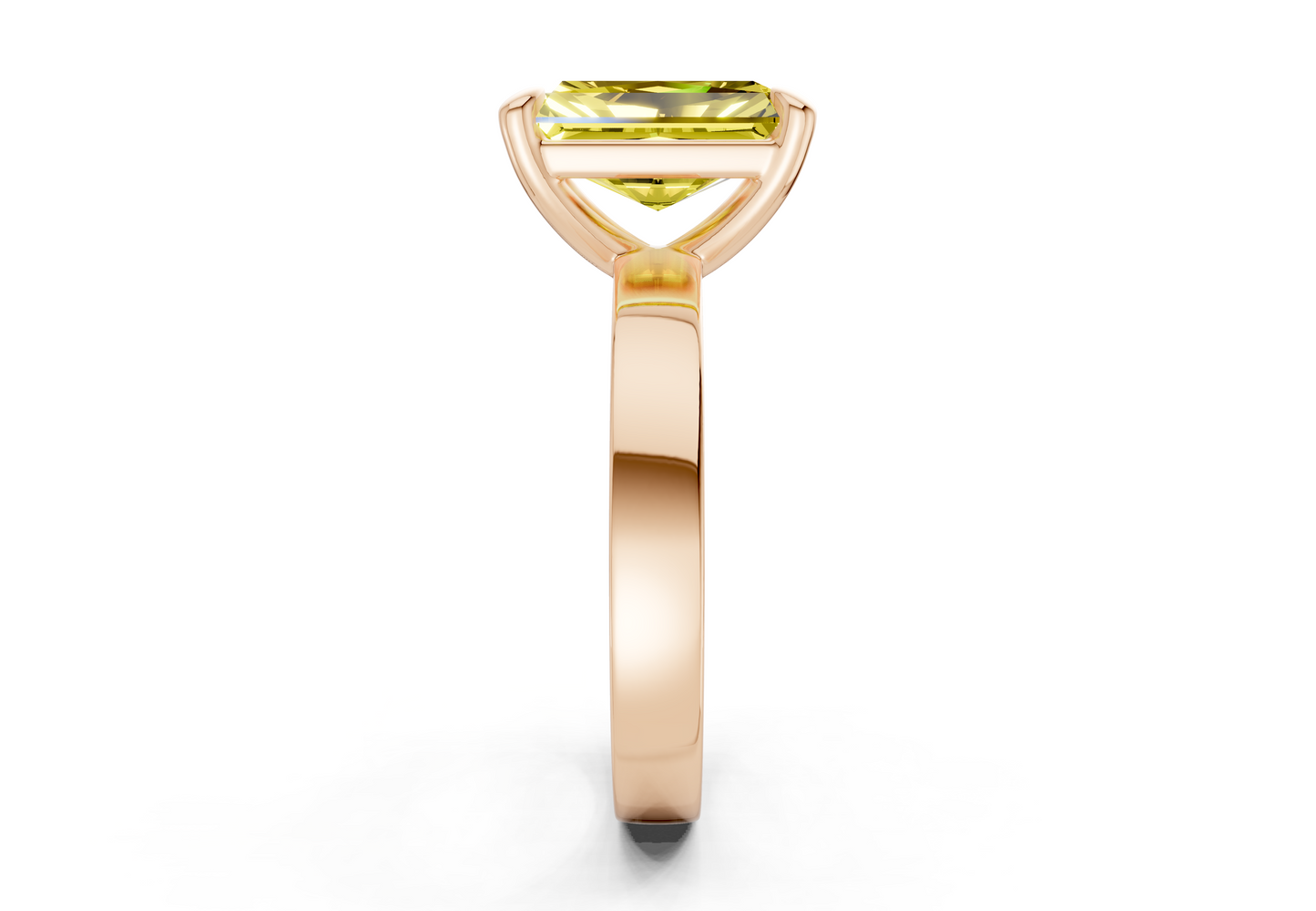 Aspen Yellow Diamond Solitaire Radiant Cut 3mm Engagement Ring