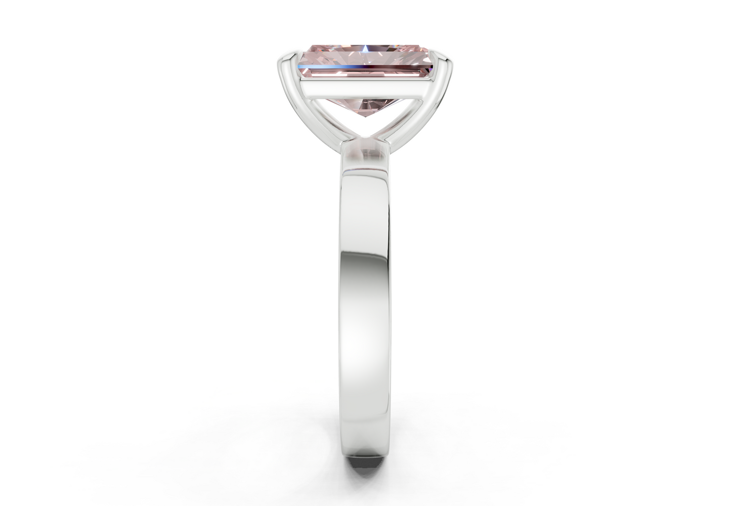 Aspen Pink Diamond Solitaire Radiant Cut 3mm Engagement Ring