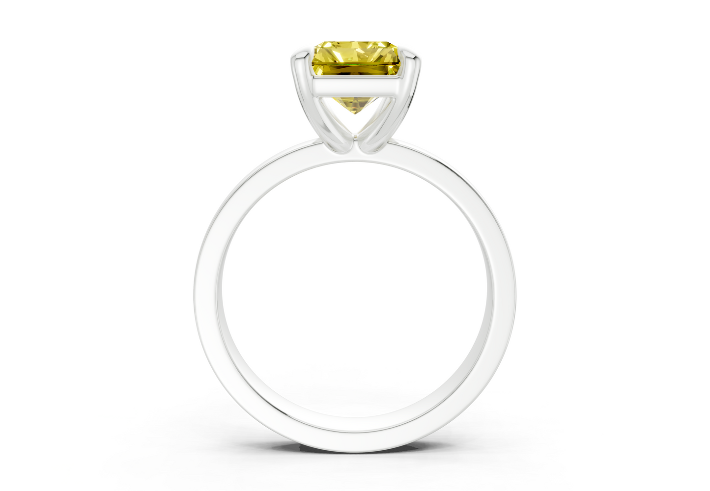 Aspen Yellow Diamond Solitaire Radiant Cut 3mm Engagement Ring