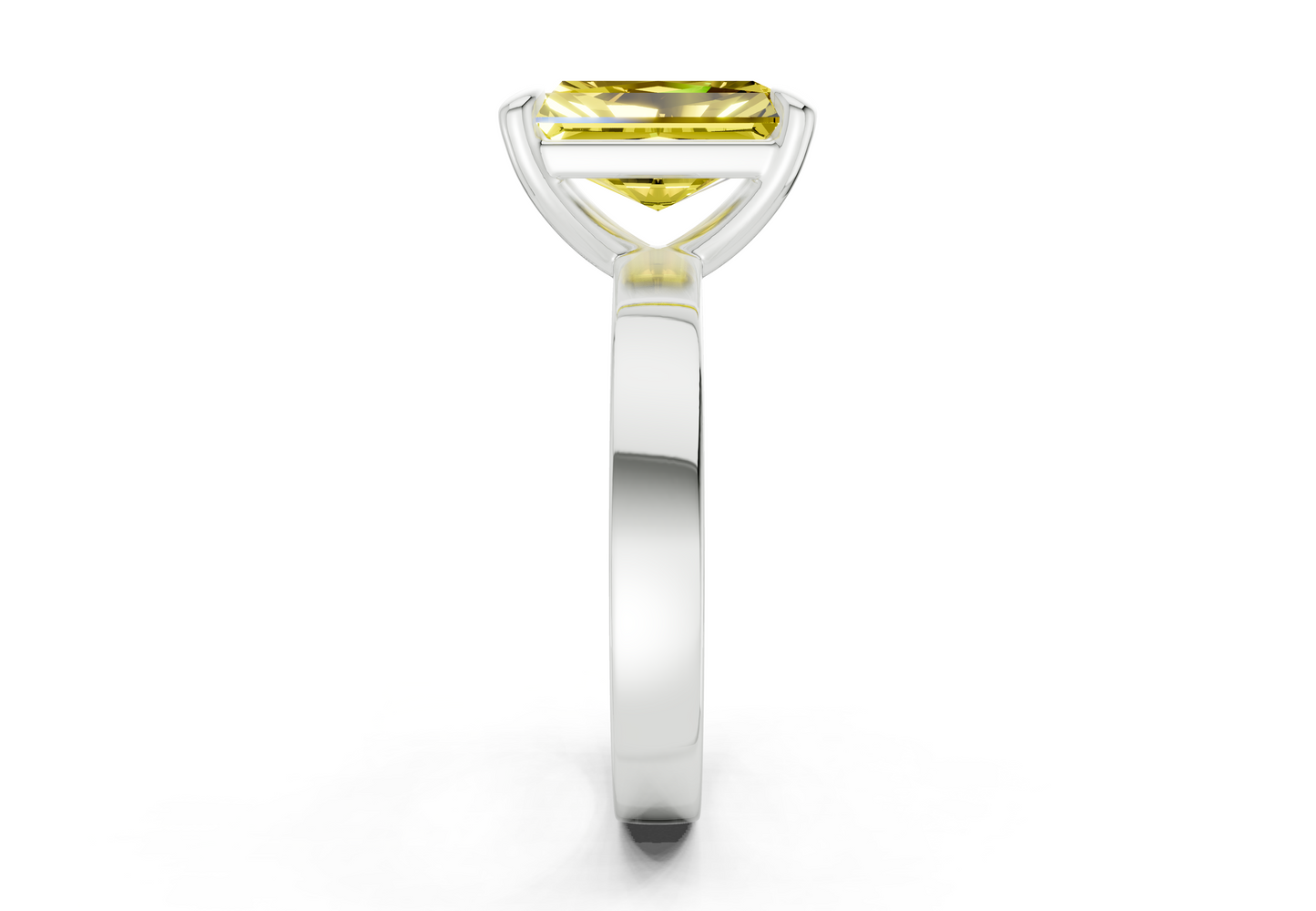 Aspen Yellow Diamond Solitaire Radiant Cut 3mm Engagement Ring