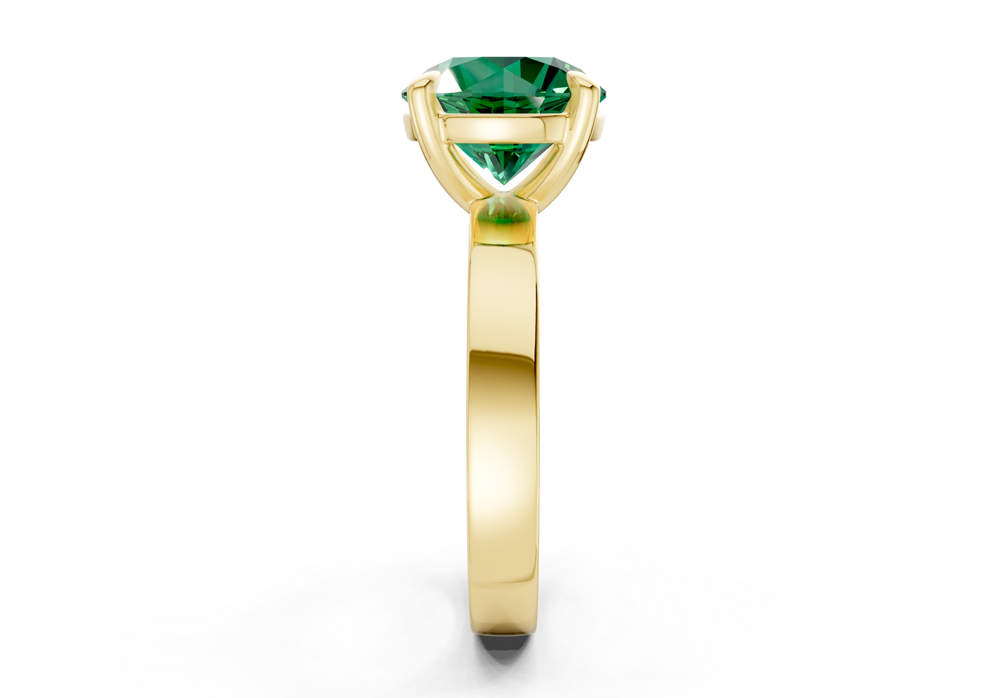 Aspen Emerald Gemstone Solitaire Round Cut 3mm Engagement Ring