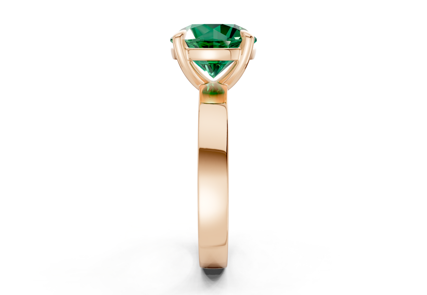 Aspen Emerald Gemstone Solitaire Round Cut 3mm Engagement Ring