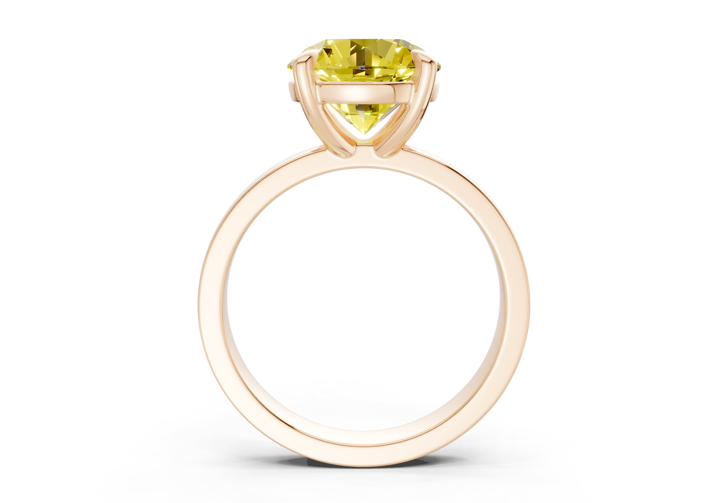 Aspen Yellow Diamond Solitaire Round Cut 3mm Engagement Ring