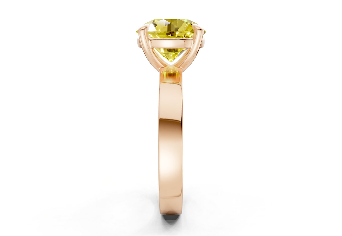 Aspen Yellow Diamond Solitaire Round Cut 3mm Engagement Ring